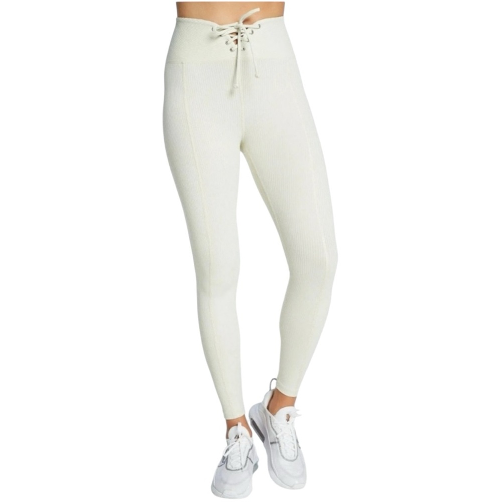 Year Of Ours Ivory Ribbed Football Legging Tights Pants size Small